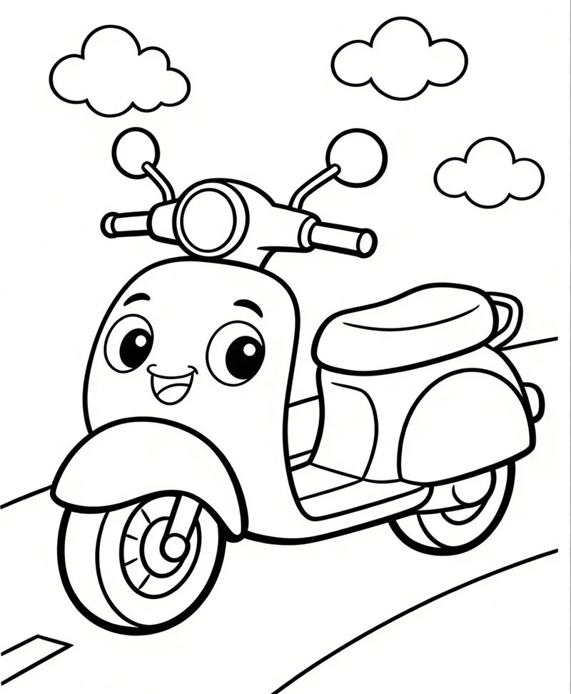 tranh tô màu phương tiện giao thông 33