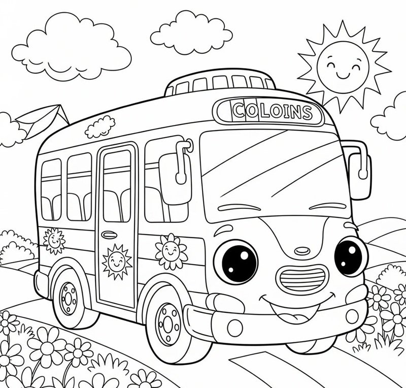 tranh tô màu phương tiện giao thông 37