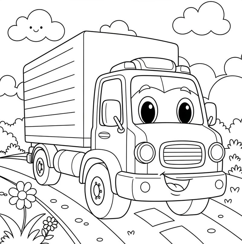 tranh tô màu phương tiện giao thông 38