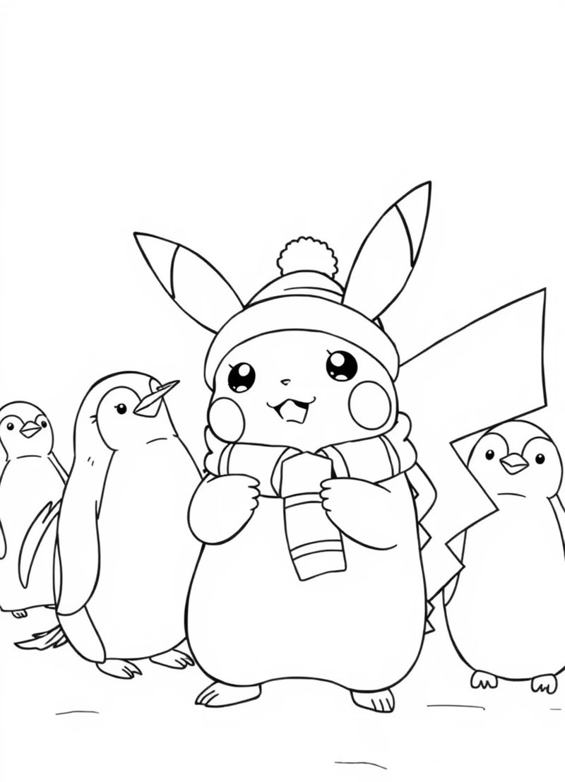 tranh tô màu pikachu 10