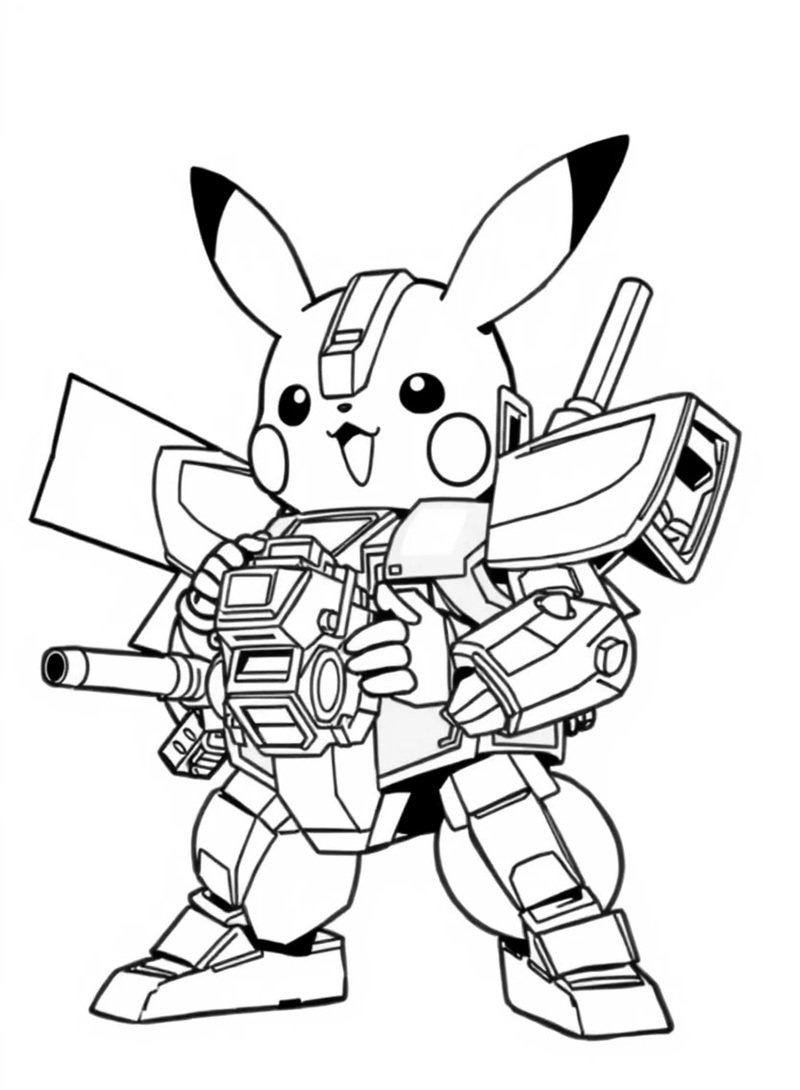 tranh tô màu pikachu 11