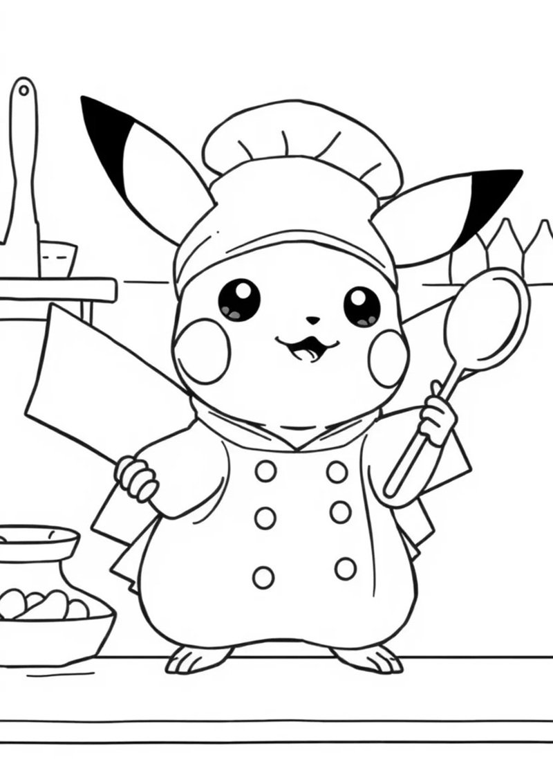 tranh tô màu pikachu 12