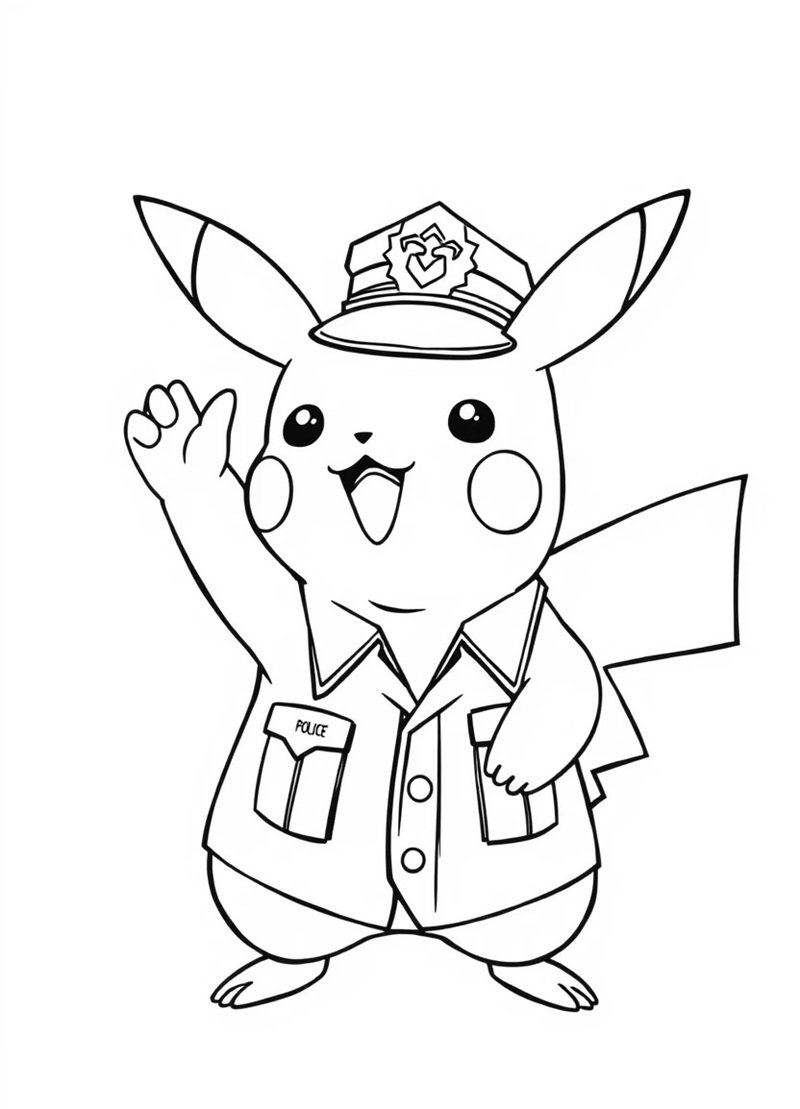 tranh tô màu pikachu 13