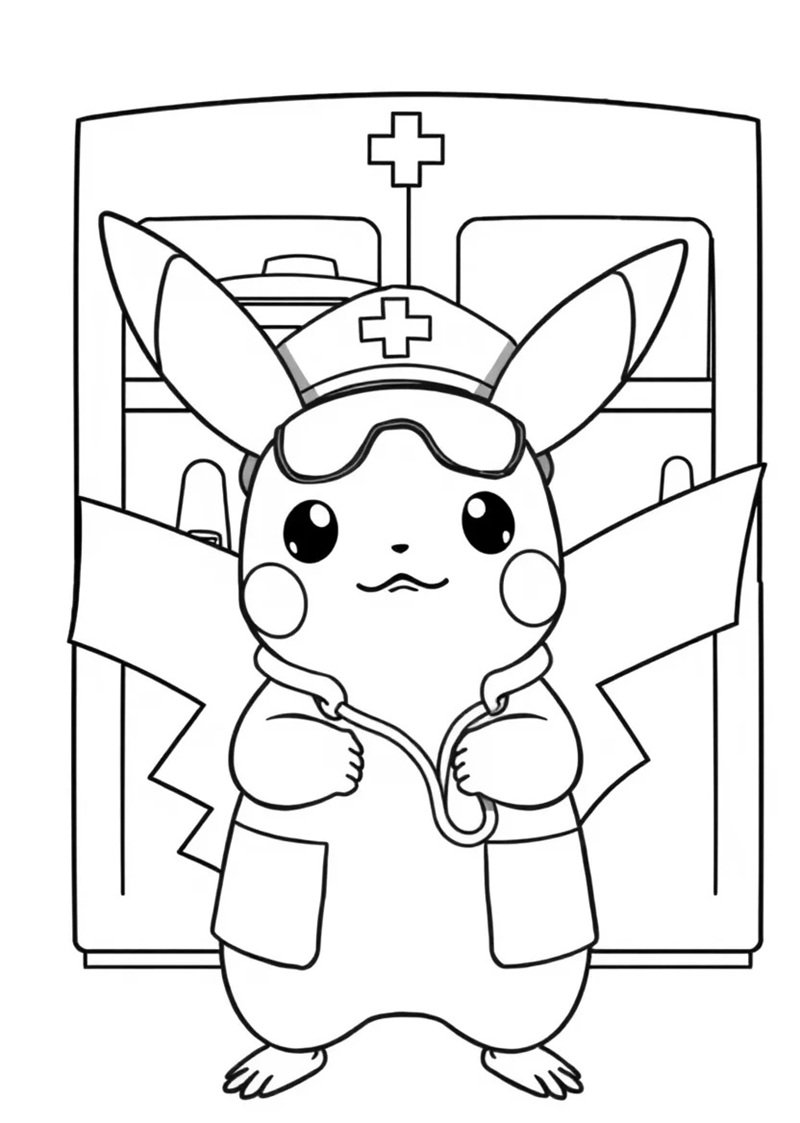 tranh tô màu pikachu 14