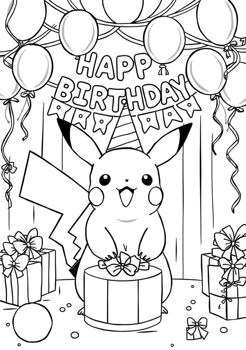 tranh tô màu pikachu 17