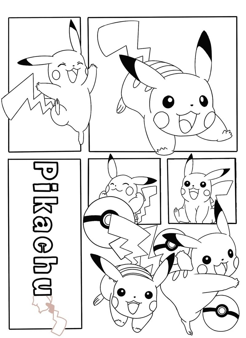 tranh tô màu pikachu 20