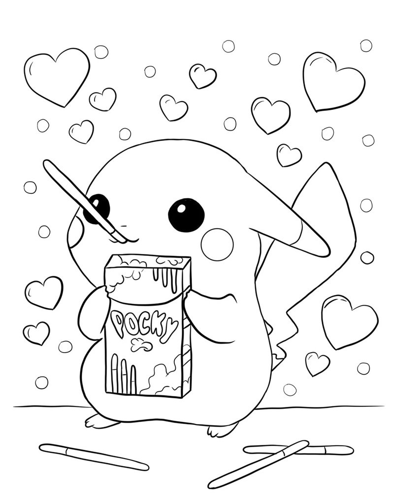 tranh tô màu pikachu 21