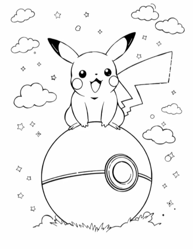 tranh tô màu pikachu 23