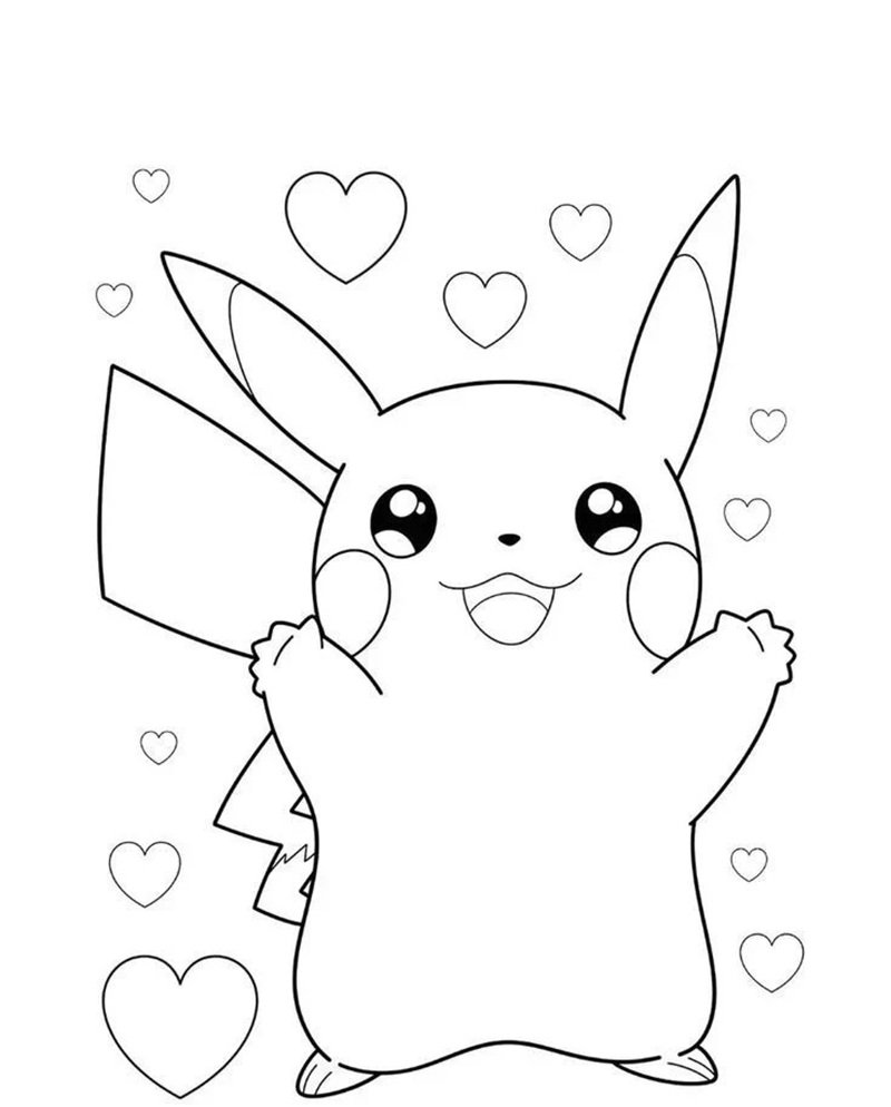 tranh tô màu pikachu 25