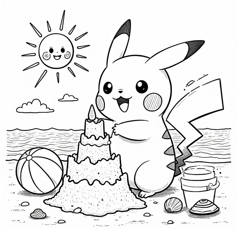 tranh tô màu pikachu 33