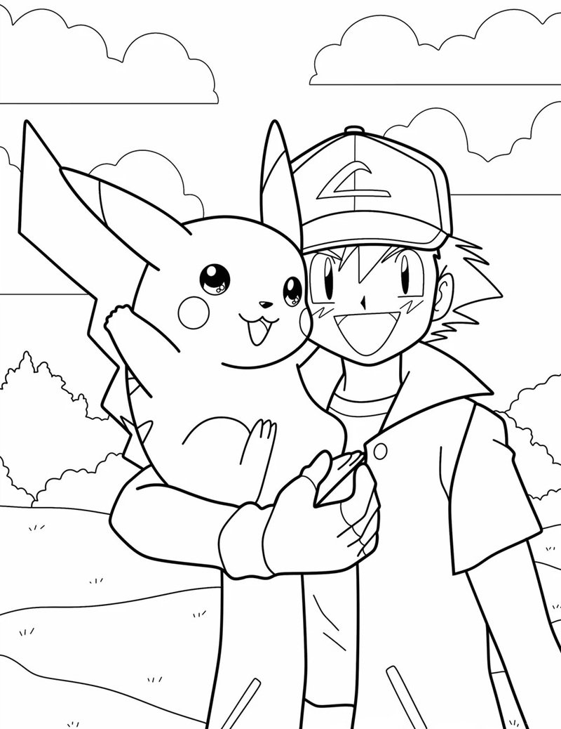 tranh tô màu pikachu 34