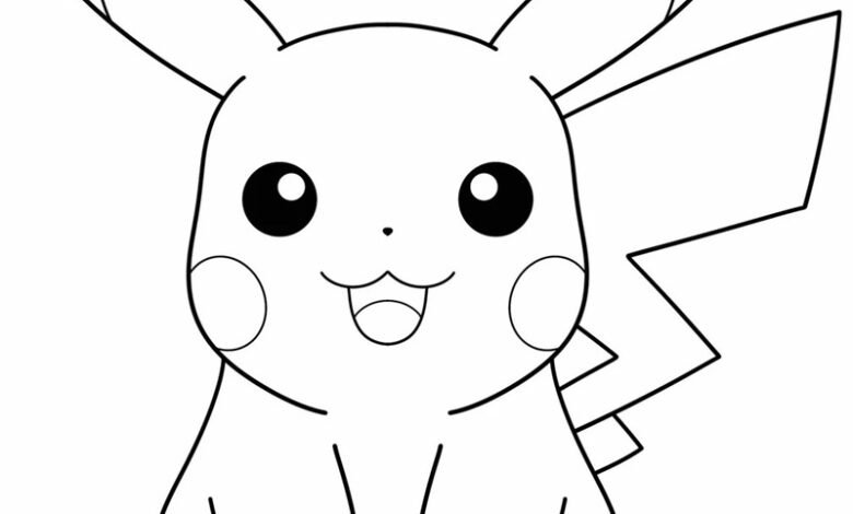 tranh tô màu pikachu 35