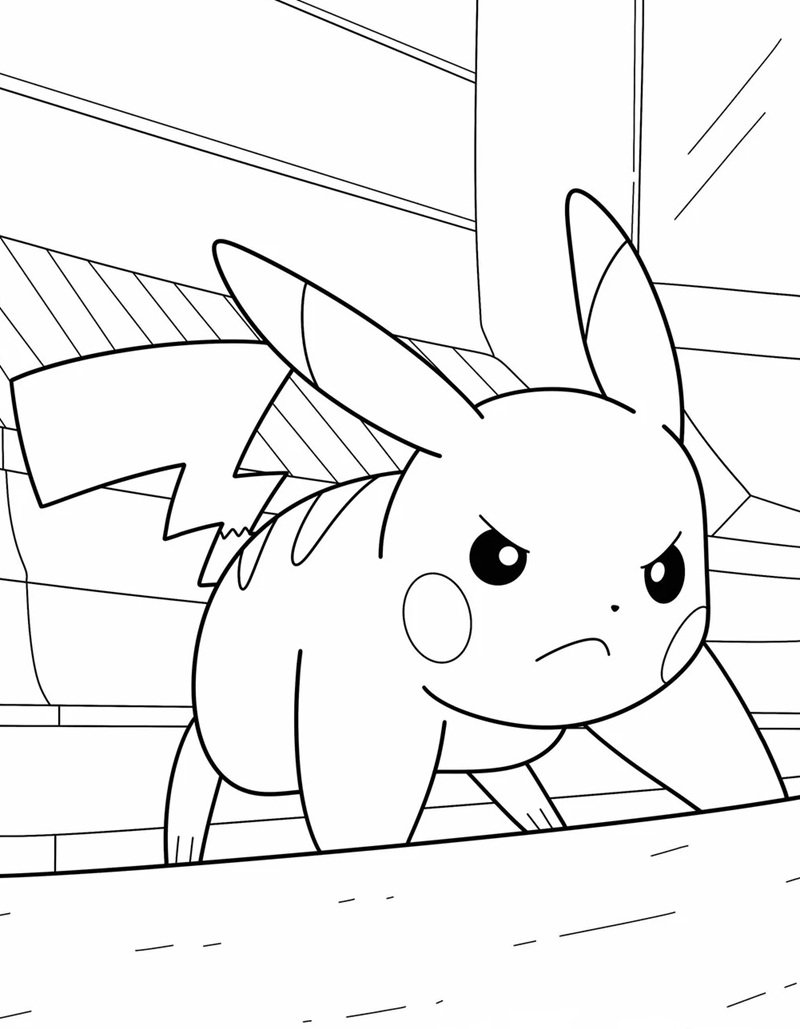 tranh tô màu pikachu 36