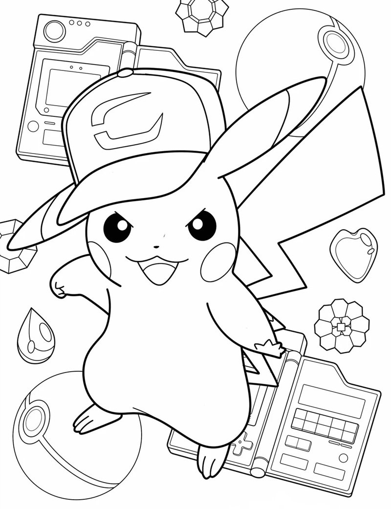 tranh tô màu pikachu 38