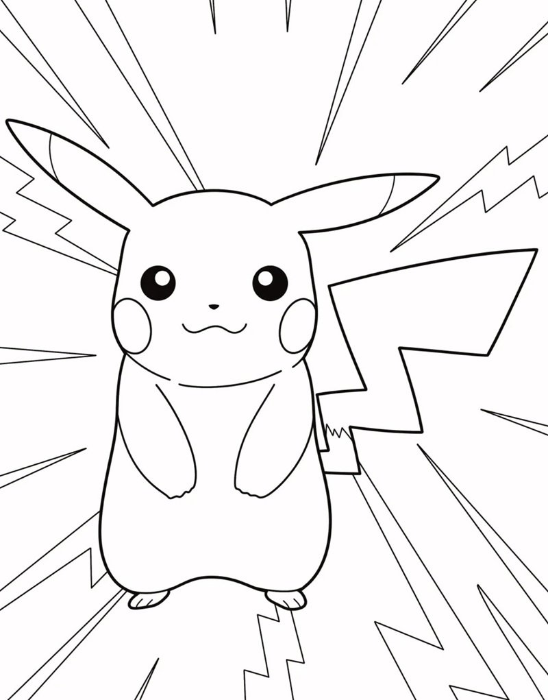 tranh tô màu pikachu 5