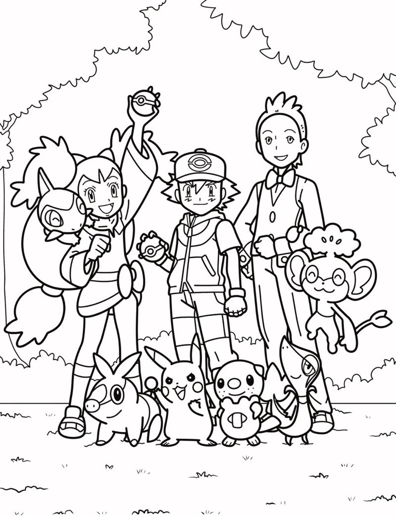 tranh tô màu pikachu 6