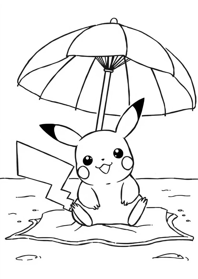 tranh tô màu pikachu 7