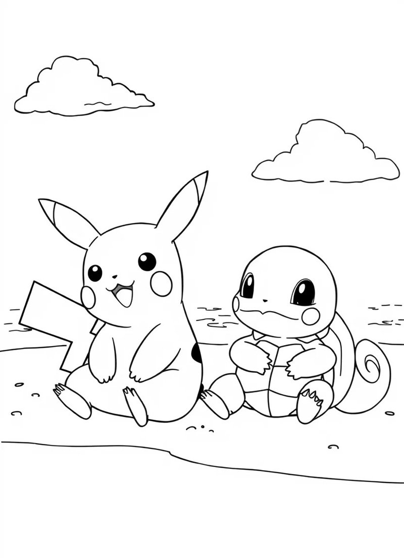 tranh tô màu pikachu 9