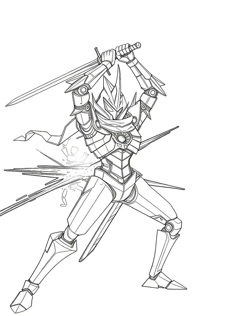 tranh tô màu robot 14