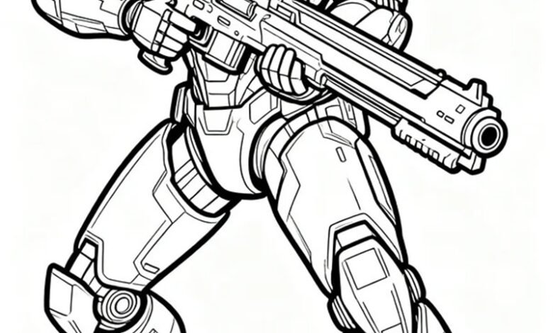 tranh tô màu robot 21