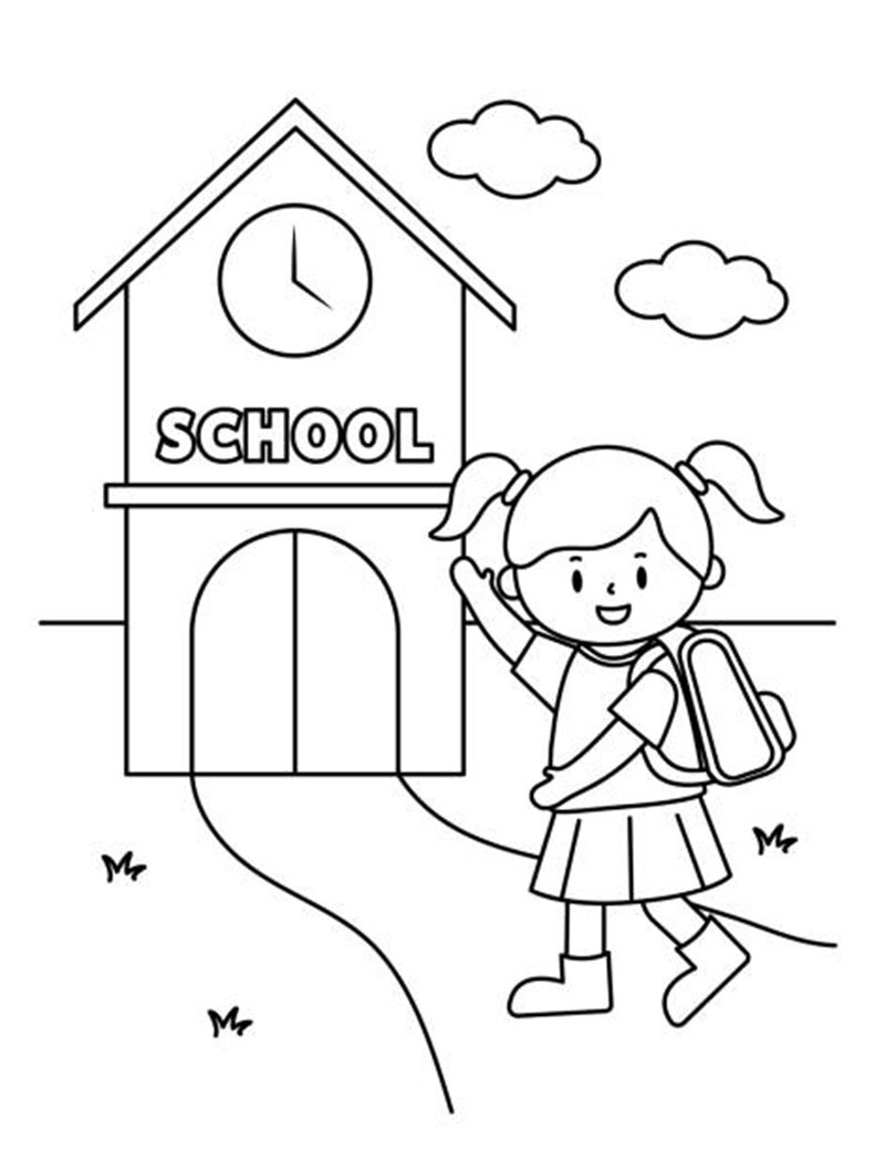tranh tô màu trường mầm non 17