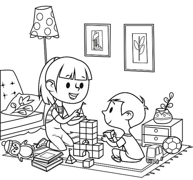 tranh tô màu trường mầm non 21