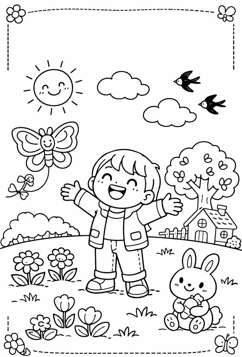 tranh tô màu trường mầm non 35