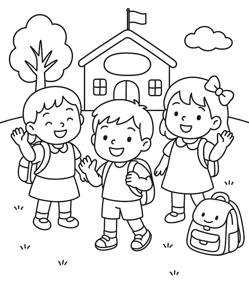 tranh tô màu trường mầm non 36