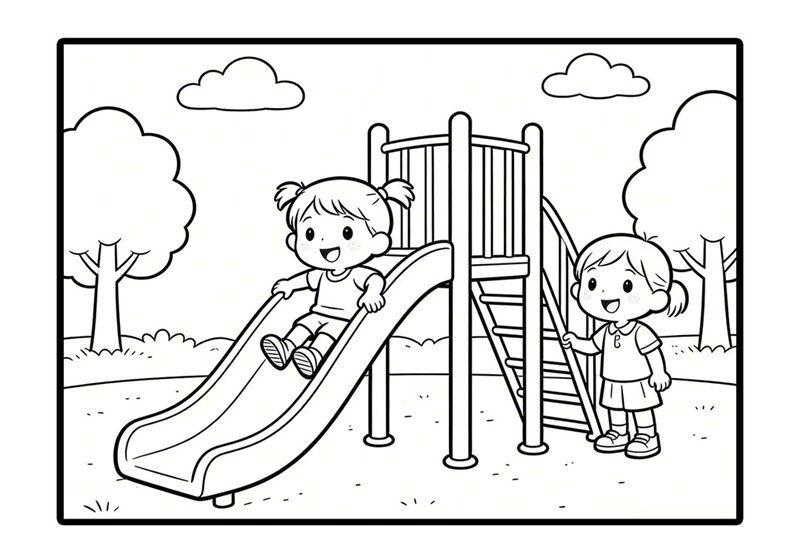 tranh tô màu trường mầm non 39