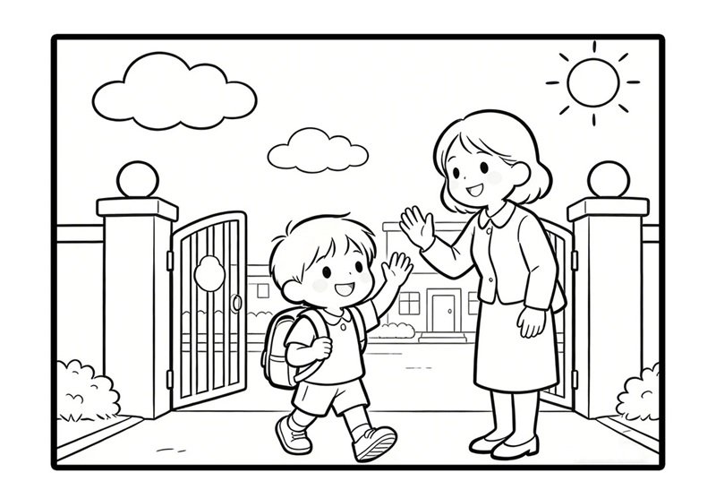 tranh tô màu trường mầm non 40