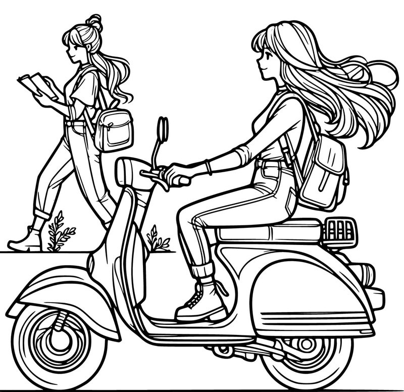 tranh tô màu xe máy 19