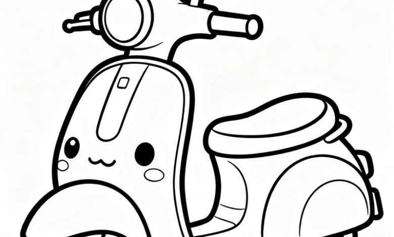 tranh tô màu xe máy 25