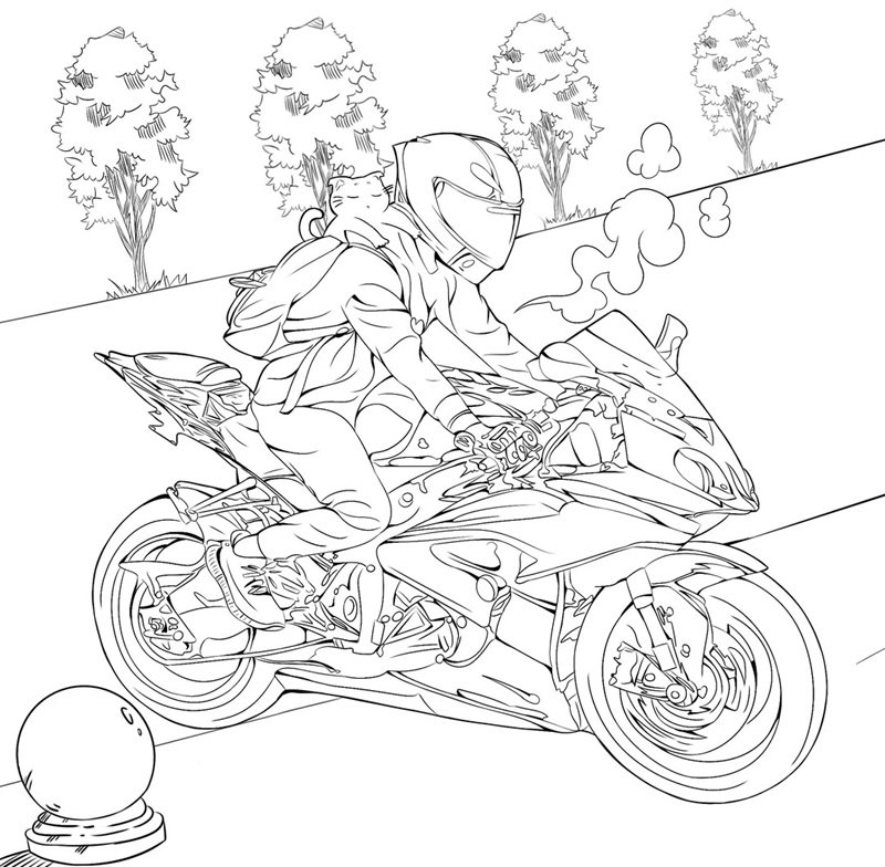 tranh tô màu xe máy 35