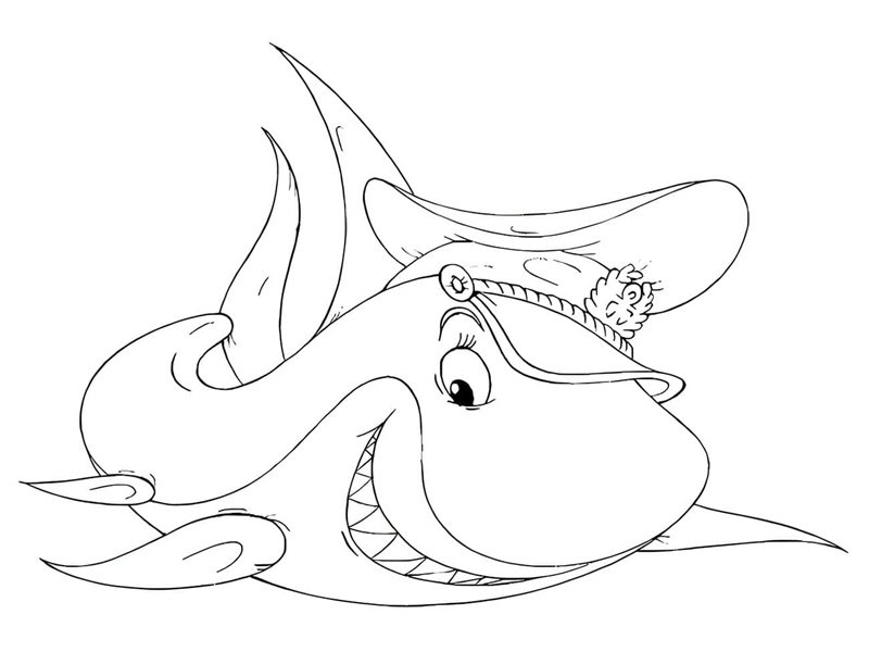 tô màu cá mập 16