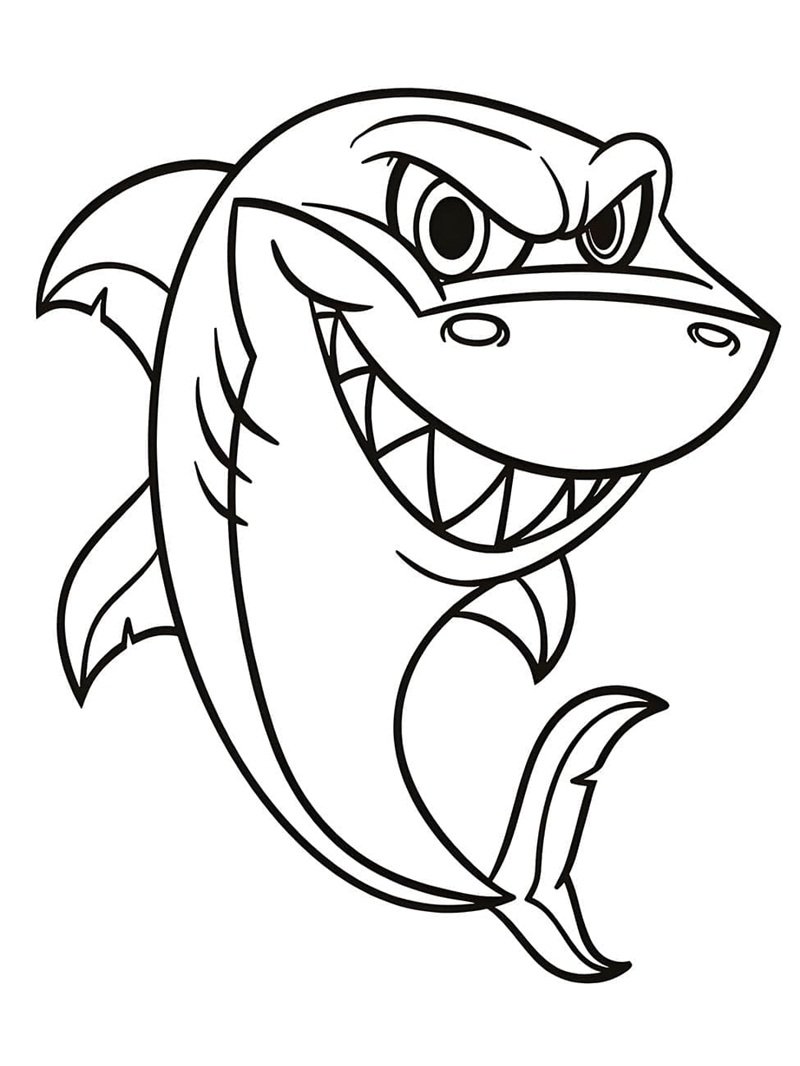 tô màu cá mập 17