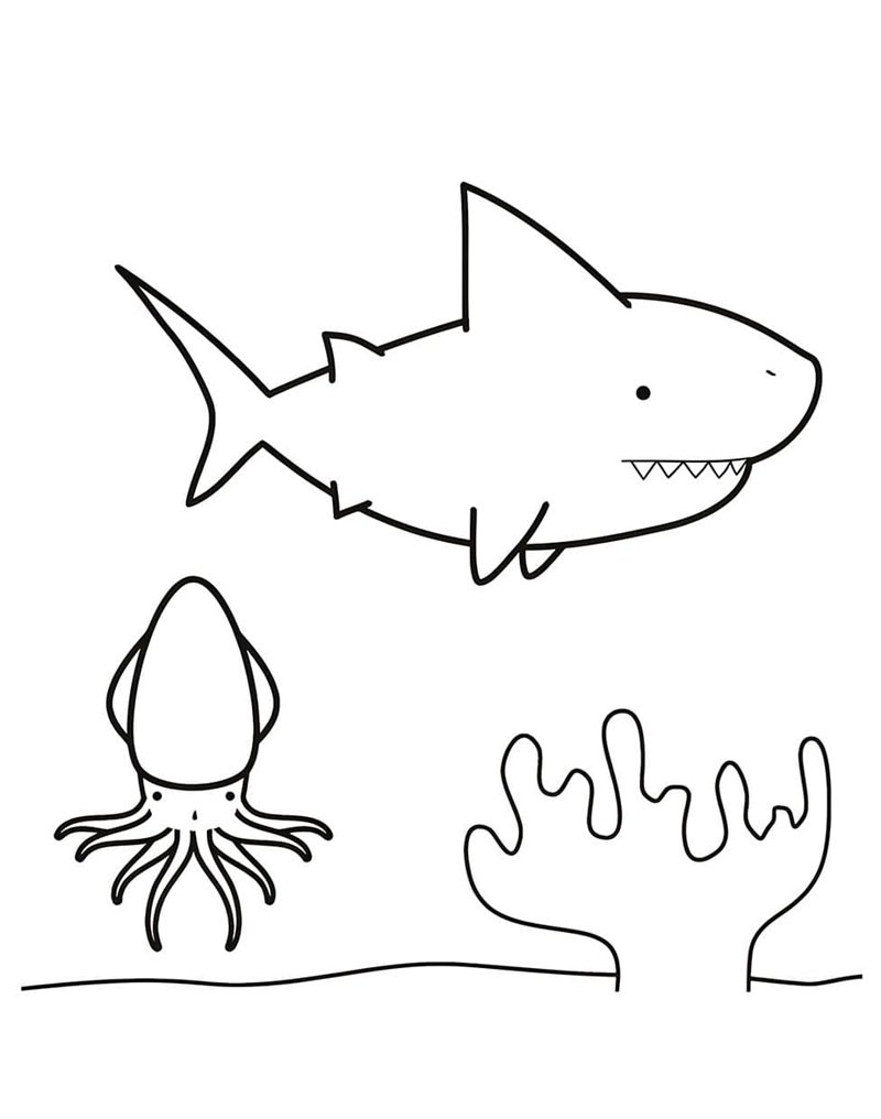 tô màu cá mập 22