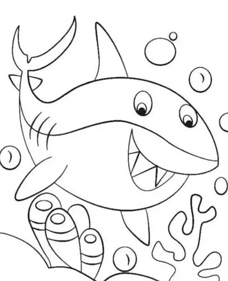 tô màu cá mập 27