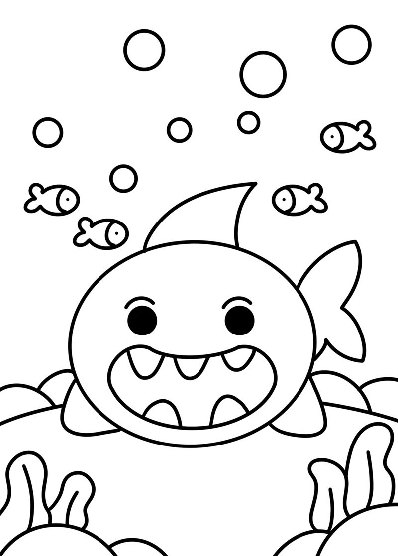 tô màu cá mập 28