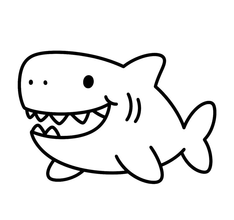tô màu cá mập 32