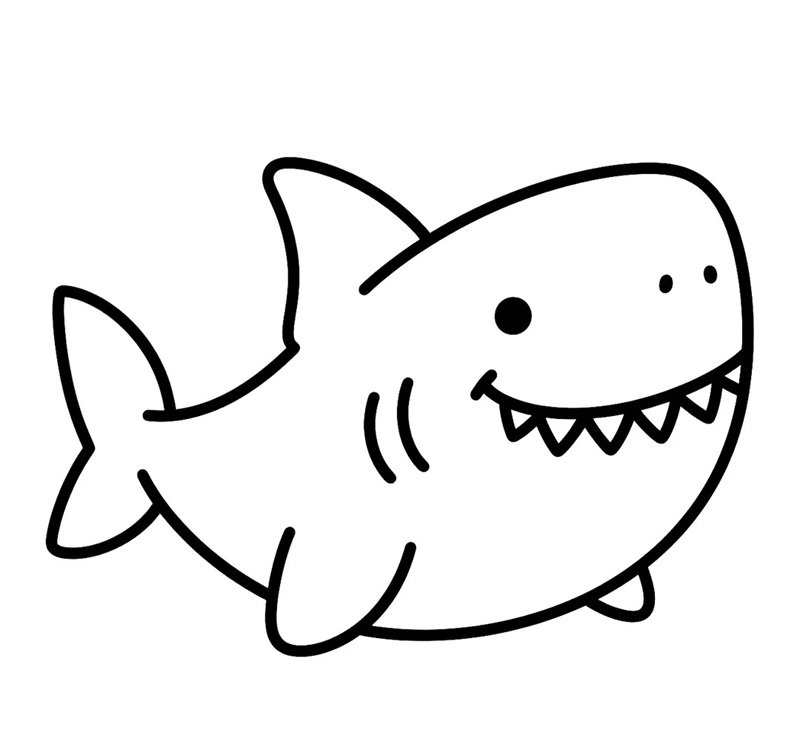 tô màu cá mập 33