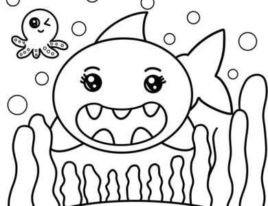 tô màu cá mập 34