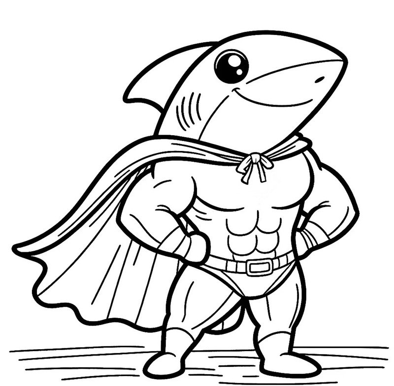 tô màu cá mập 36