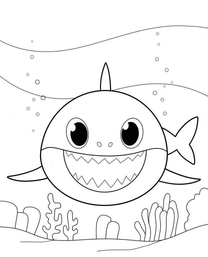 tô màu cá mập 39