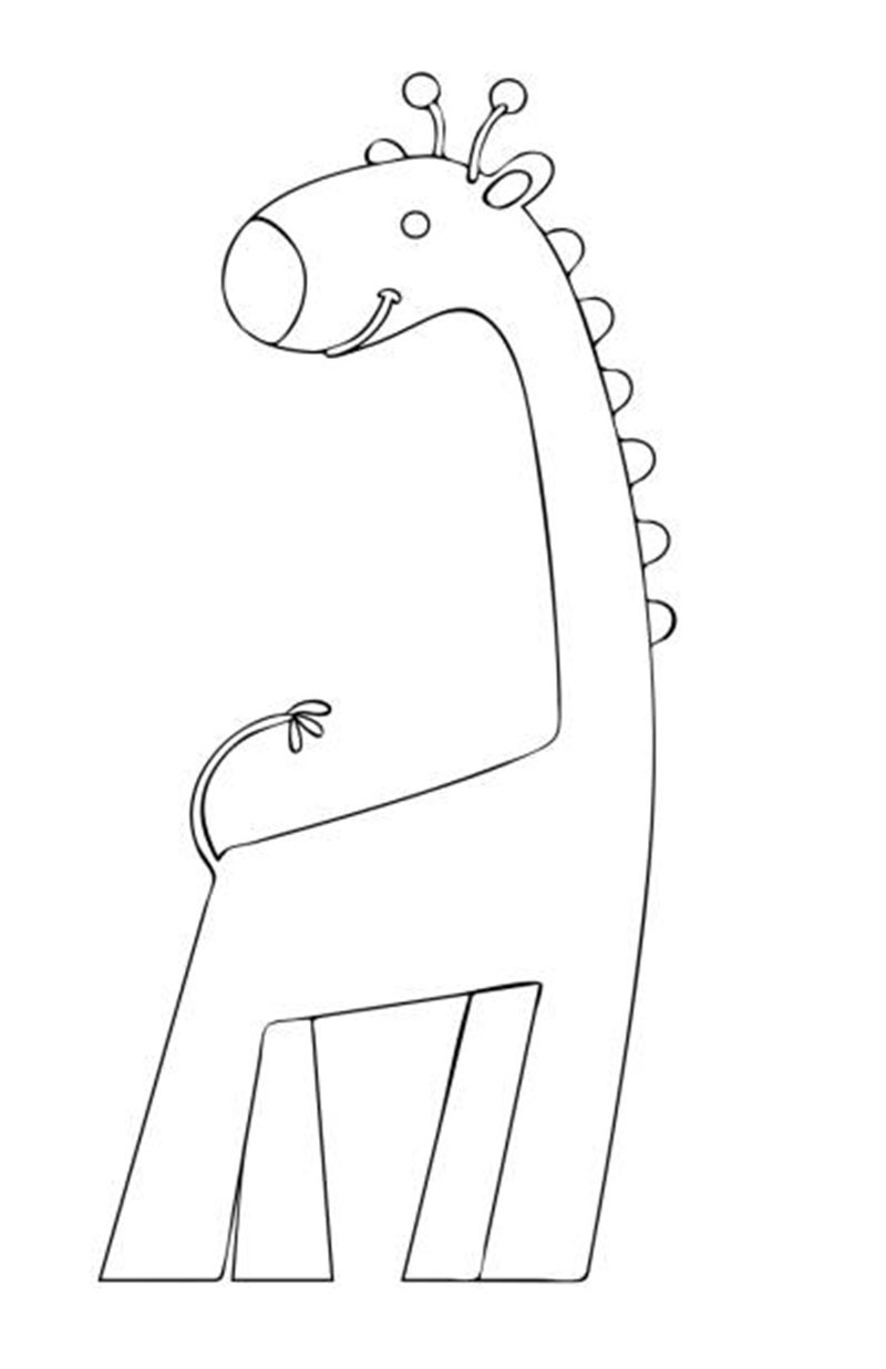 Coloring book for kids. Coloring page giraffe