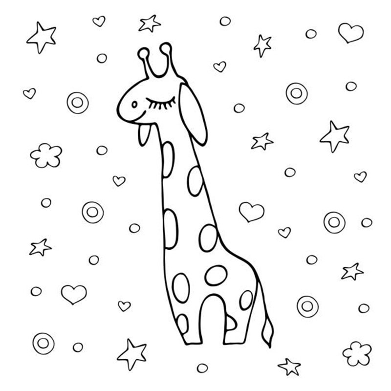 tô màu con hươu cao cổ 2