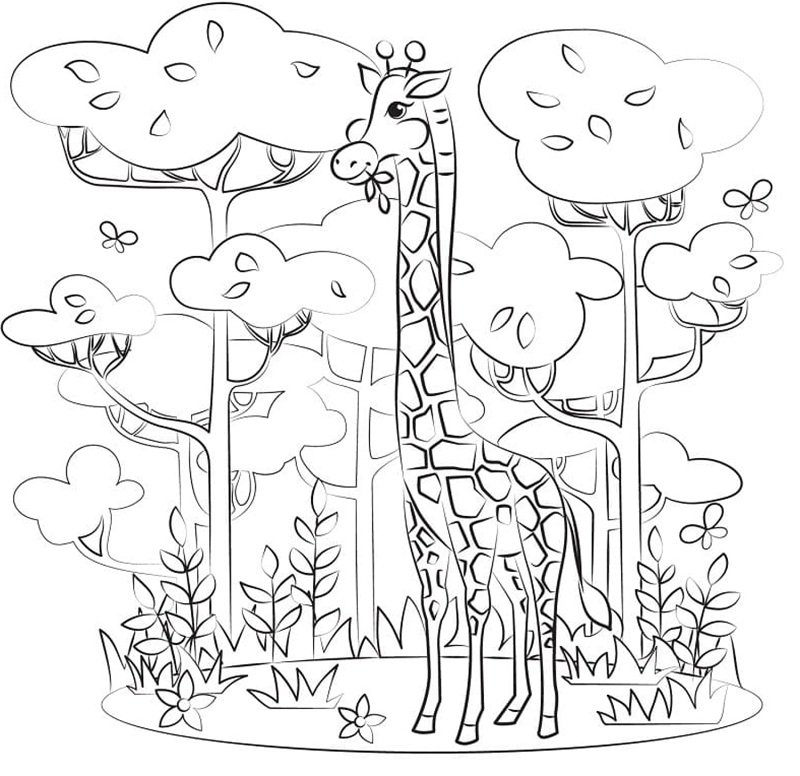 tô màu con hươu cao cổ 21