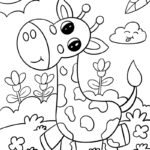 tô màu con hươu cao cổ 22