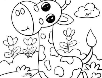 tô màu con hươu cao cổ 22