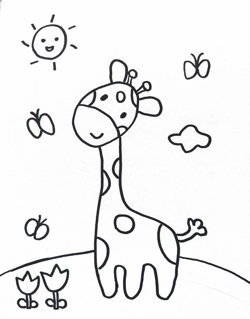 tô màu con hươu cao cổ 23