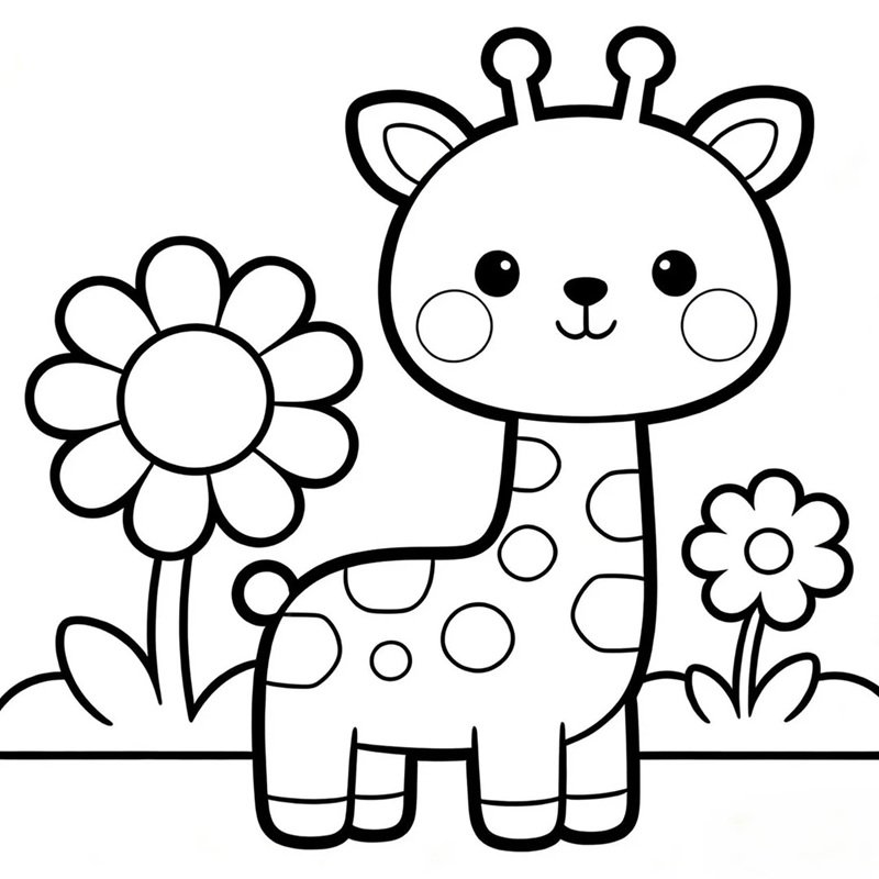 tô màu con hươu cao cổ 25